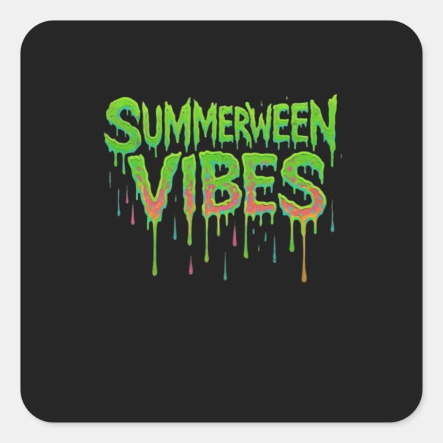 Sticker Carré Drift Summerween Vibes Éffrayant Fun Classic (Devant)