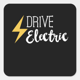Sticker Carré Drive Electric - Voitures EV Cadeau de véhicule