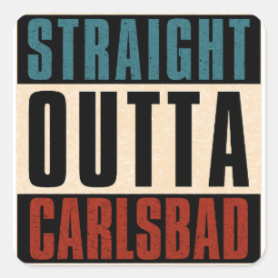 Sticker Carré Droit devant Carlsbad Californie CA