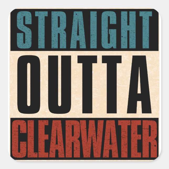 Sticker Carré Droit devant Clearwater Floride FL (Devant)