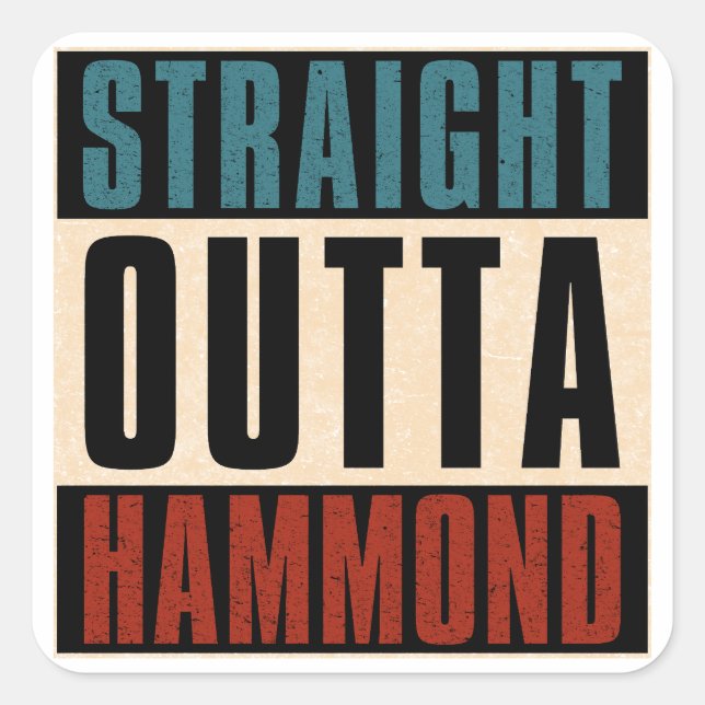 Sticker Carré Droit devant Hammond Indiana IN (Devant)