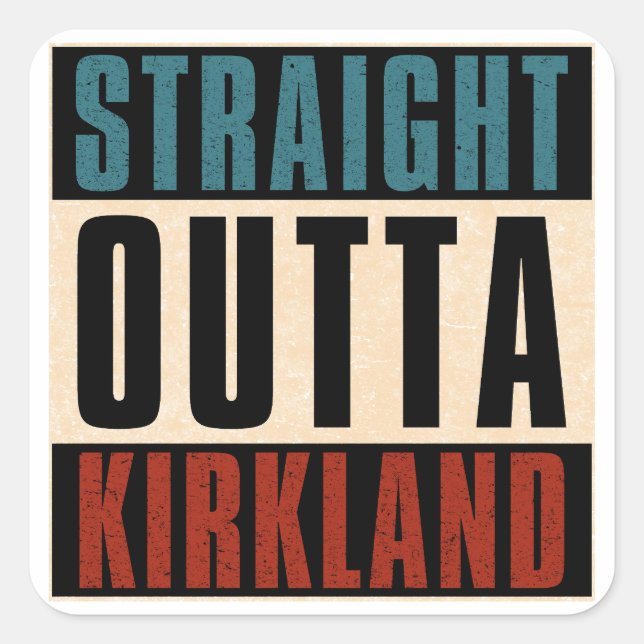 Sticker Carré Droit devant Kirkland Washington WA (Devant)