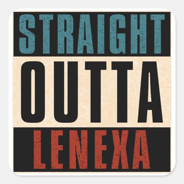 Sticker Carré Droit devant Lenexa Kansas KS (Devant)