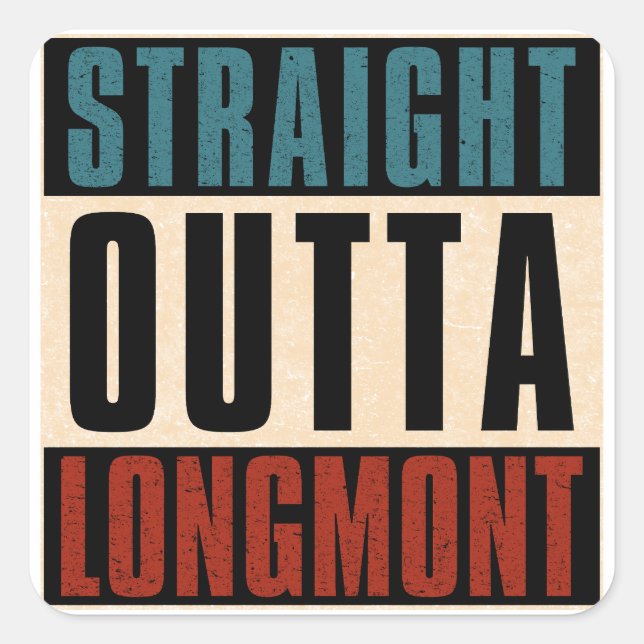 Sticker Carré Droit devant Longmont Colorado CO (Devant)