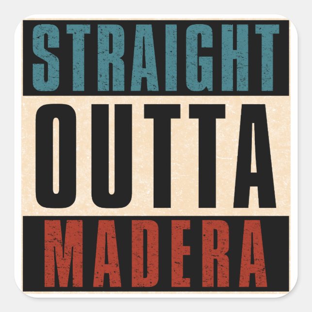 Sticker Carré Droit devant Madera Californie CA (Devant)