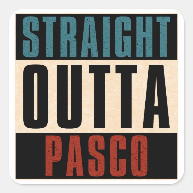 Sticker Carré Droit devant Pasco Washington WA (Devant)
