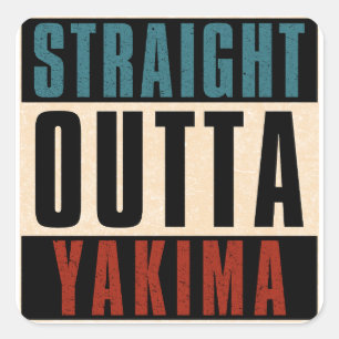 Sticker Carré Droit devant Yakima Washington WA
