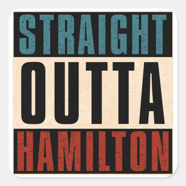 Sticker Carré Droite en direction de Hamilton Ohio OH (Devant)
