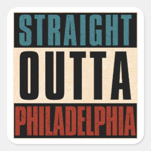 Sticker Carré Droite en direction de Philadelphie Pennsylvanie P