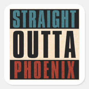 Sticker Carré Droite en direction de Phoenix Arizona AZ USA