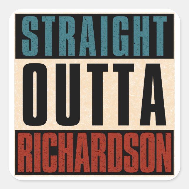 Sticker Carré Droite en direction de Richardson Texas TX (Devant)