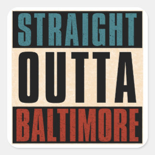 Sticker Carré Droite en direction du Maryland de Baltimore MD