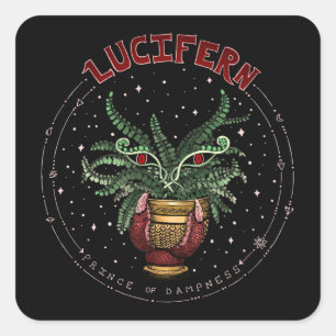 Sticker Carré Drôle Black Halloween Plante du parti Demon Lucife