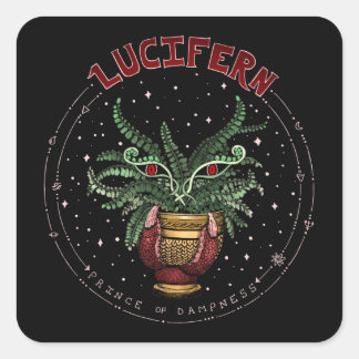 Sticker Carré Drôle Black Halloween Plante du parti Demon Lucife