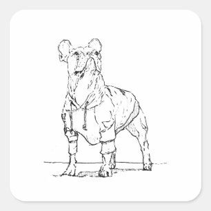 Sticker Carré Drôle Boul'dog français –  À tes pensées