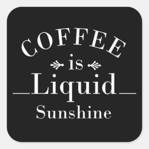 Sticker Carré Drôle buveur de café citations