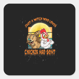 Sticker Carré Drôle cadeau de costume Halloween au poulet et à