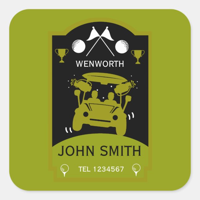 Sticker Carré Drôle cadeau de golf pour les débutants (Devant)