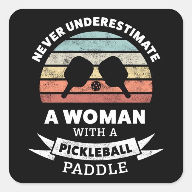 Sticker Carré Drôle cadeau Pickleball Paddle pour grand-mère (Devant)