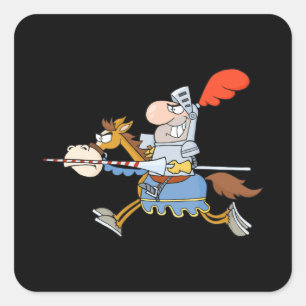 Sticker Carré Drôle caricatures de cheval