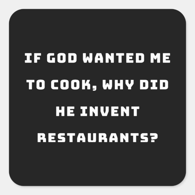 Sticker Carré Drôle Citation de femme de ménage, je déteste Cuis (Devant)