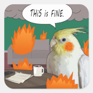 Sticker Carré Drôle Cockatiel Birb Ceci est un mème fin Animal d