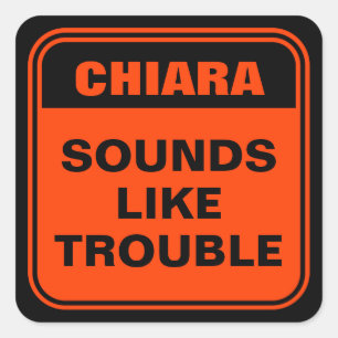 Sticker Carré Drôle costume d'Halloween panneau orange