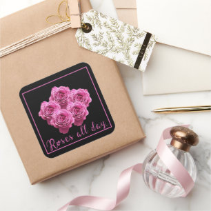 Sticker Carré Drôle de dire sur les roses et l'amour