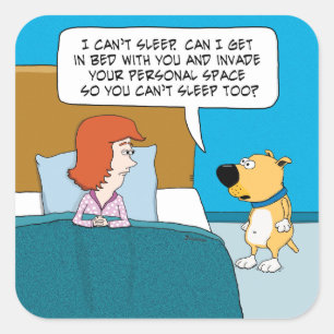 Sticker Carré Drôle et mignon chien veut envahir votre espace