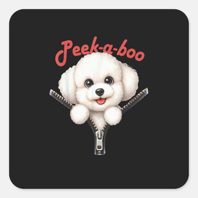 Sticker Carré Drôle - Halloween Peekaboo (Devant)