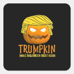 Sticker Carré Drôle Halloween Trumpkin