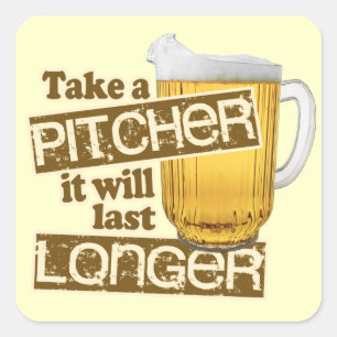 Sticker Carré Drôle Humour à boire de la bière
