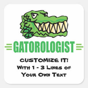 Sticker Carré Drôle J'Aime Les Alligators