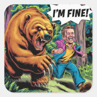 Drôle "Je vais bien" Bear Chase Illustration