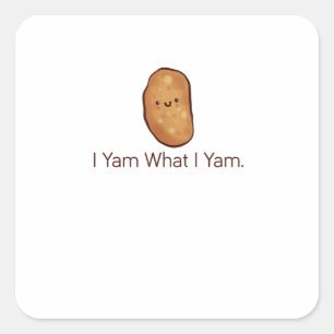 Sticker Carré Drôle Je Yam Ce Que Je Yam Pour Hommes, Femmes Et 