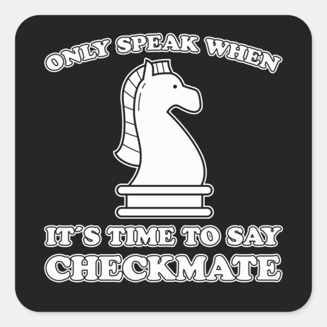 Sticker Carré Drôle jeu d'échecs jeu d'échecs amusant Joueur d'é (Devant)