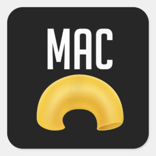 Sticker Carré Drôle Matching Macaroni Et Halloween Fromage