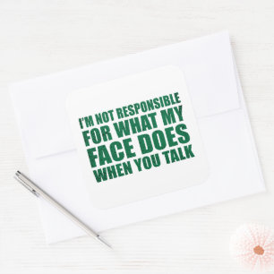 Sticker Carré Drôle sarcastique citations sarcastique humour int