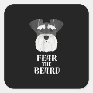 Sticker Carré drôle schnauzer peur barbe cadeau