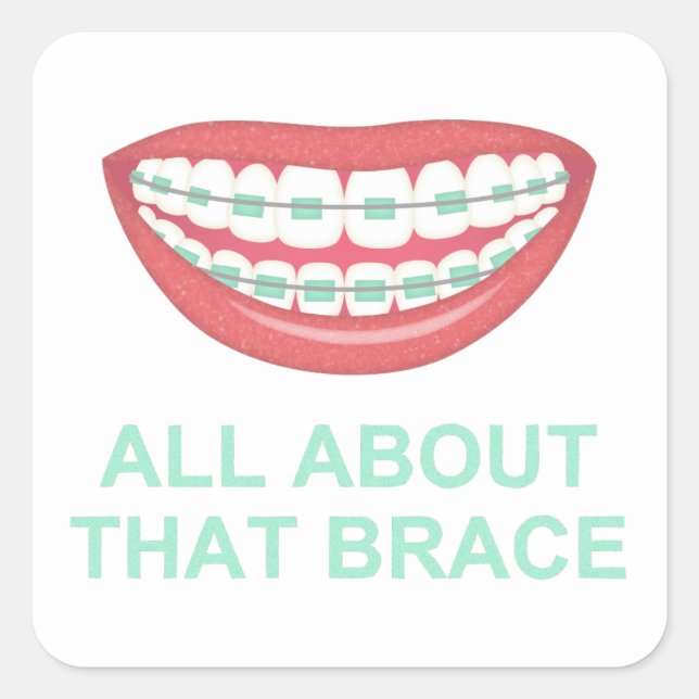 Sticker Carré Drôle tout sur la brace Spoof (Devant)