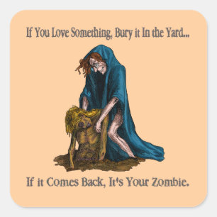 Sticker Carré Drôle votre humour foncé de sorcière de Hallowe