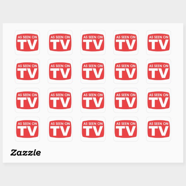 Sticker Carré Drôle vu à la télé (Feuille)
