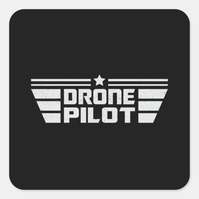 Sticker Carré Drone Camera Quadcopter FPV Drones Idée cadeau (Devant)