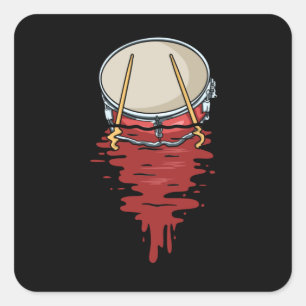 Sticker Carré Drummer Cadeaux Hommes Drumming Cadeaux Percussion