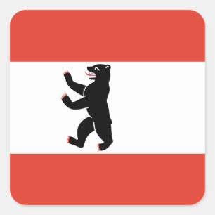 Sticker Carré du drapeau de Berlin