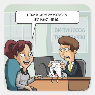 Sticker Carré du jeu de mots du conseil d'administ