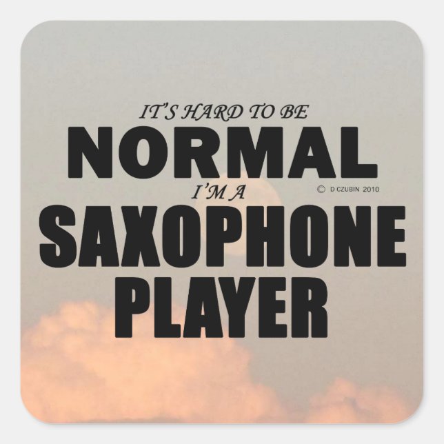 Sticker Carré du lecteur de saxophone normal (Devant)
