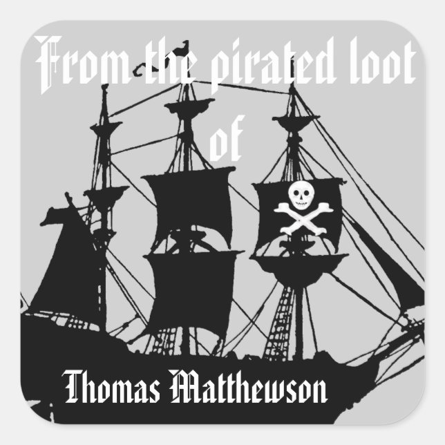 Sticker Carré Du Loot Piraté de.... (Devant)