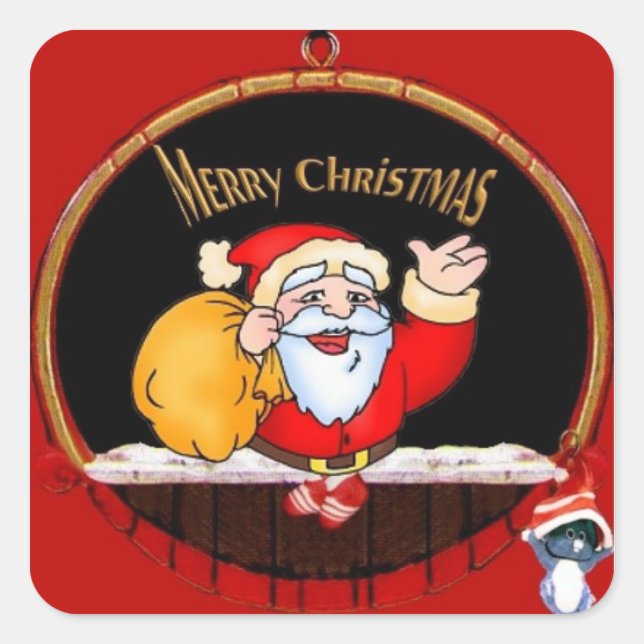Sticker Carré du Père Noël (Devant)