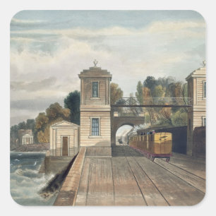 Sticker Carré Dublin and Kingstown Railway: Granite Pavilions à